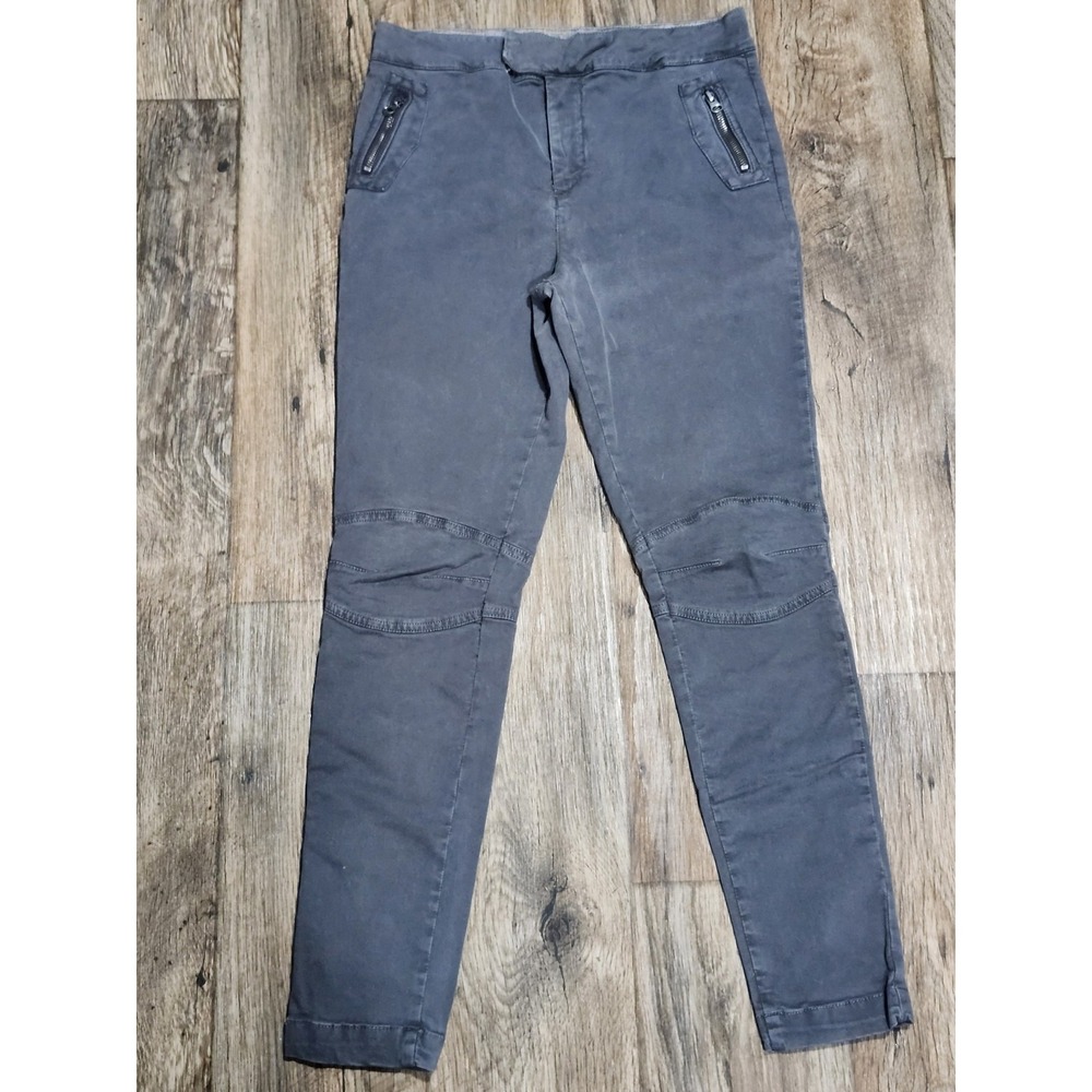 TCN Gray Biker Trousers Zip Pocket Double Snap Slim Utility Pants Girbaud Style